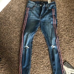 Detailed striped jeans hollister